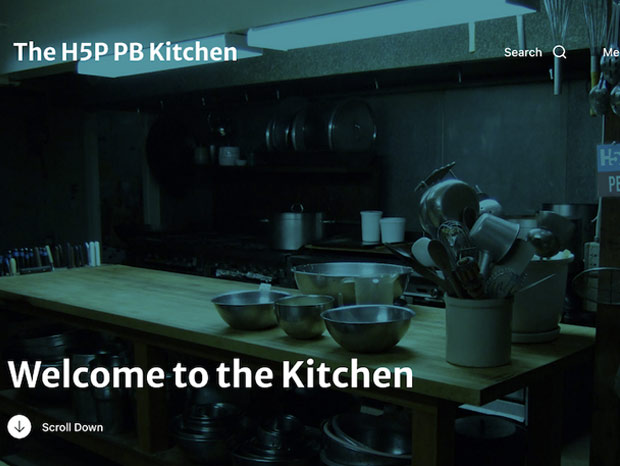 A screenshot of the H5P kitchen